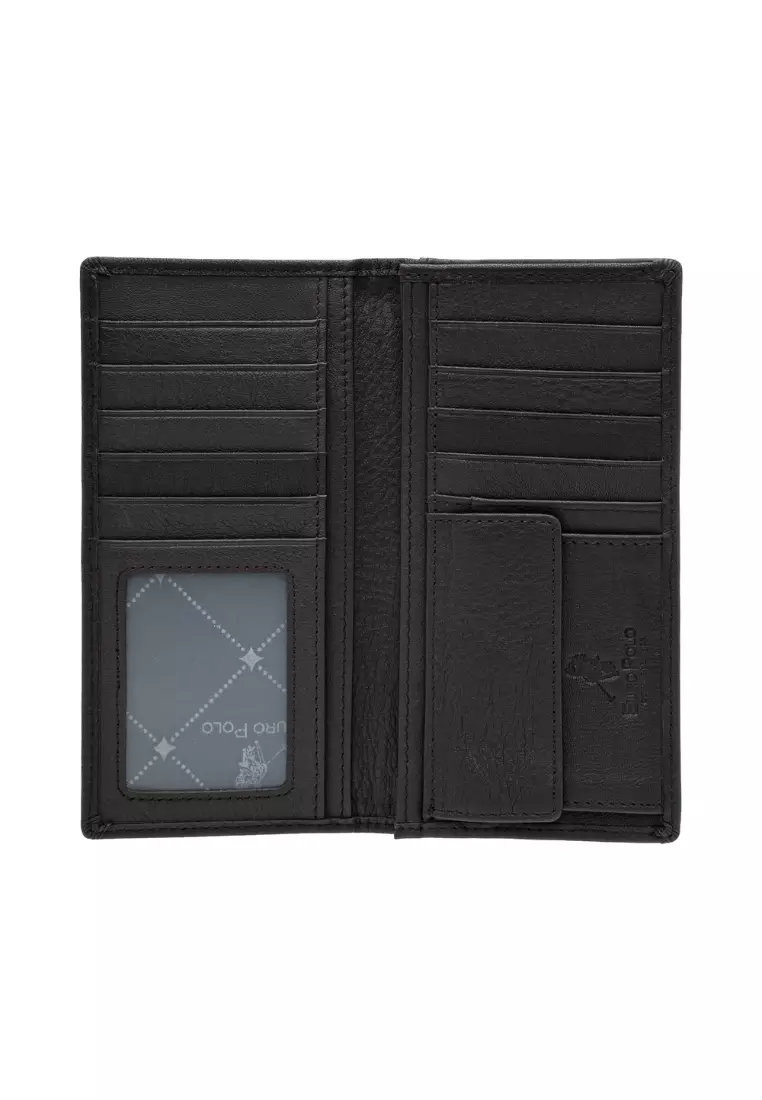 Men's Genuine Leather Bi-Fold Long Coin Wallet for Men EWB 50160