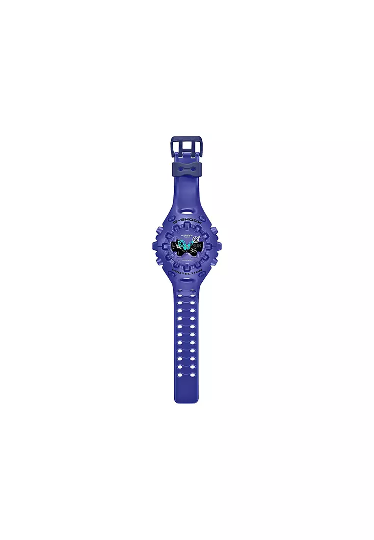 GA-V01-2A Men Analog-Digital Watch with Purple Resin Band