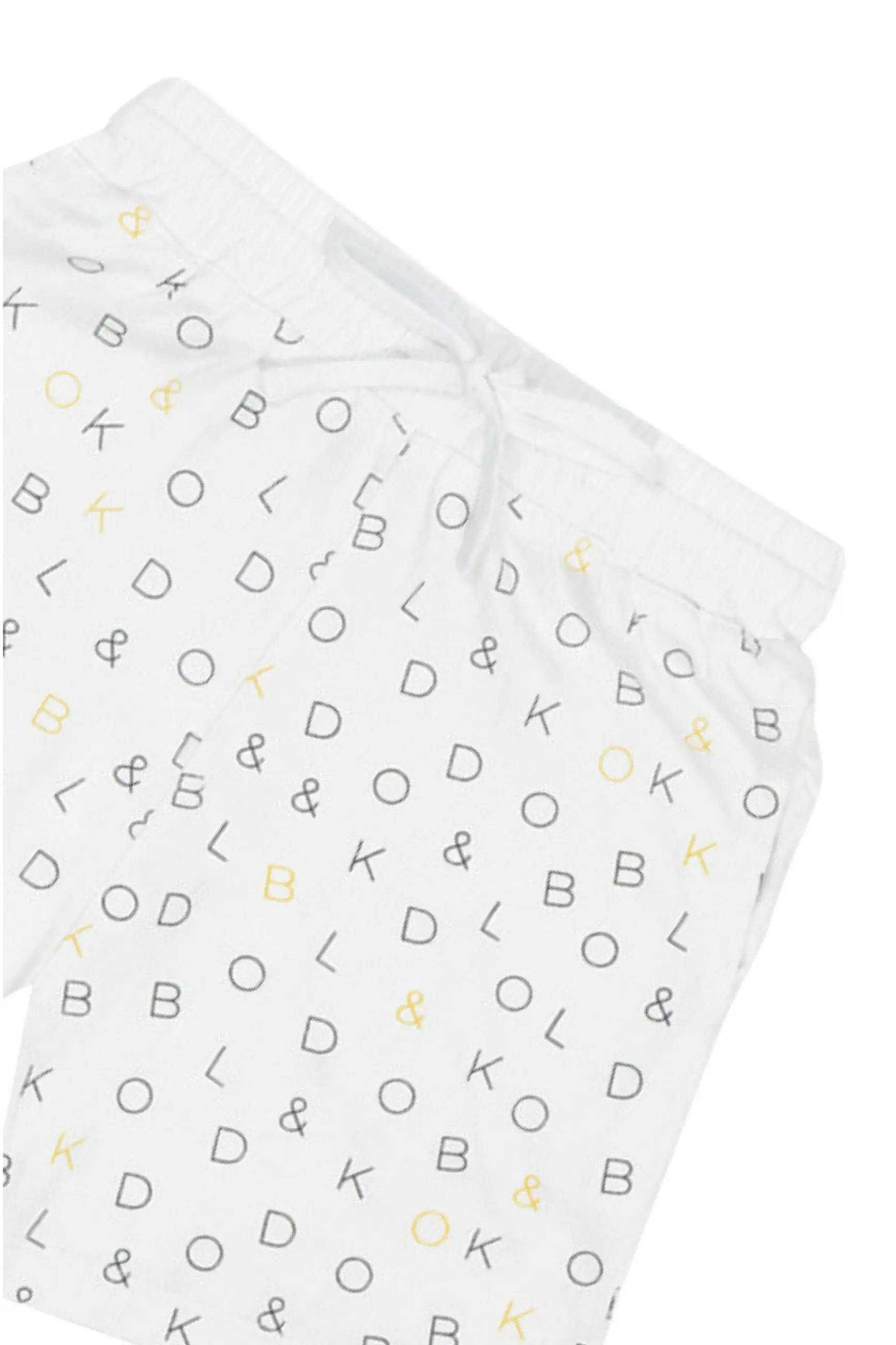BOLD & KO Signature Full Print Kids Shorts White | Celana Anak | Celana Pendek |Bawahan Anak | Celana Anak laki-laki | Celana Anak Perempuan | Celana Putih