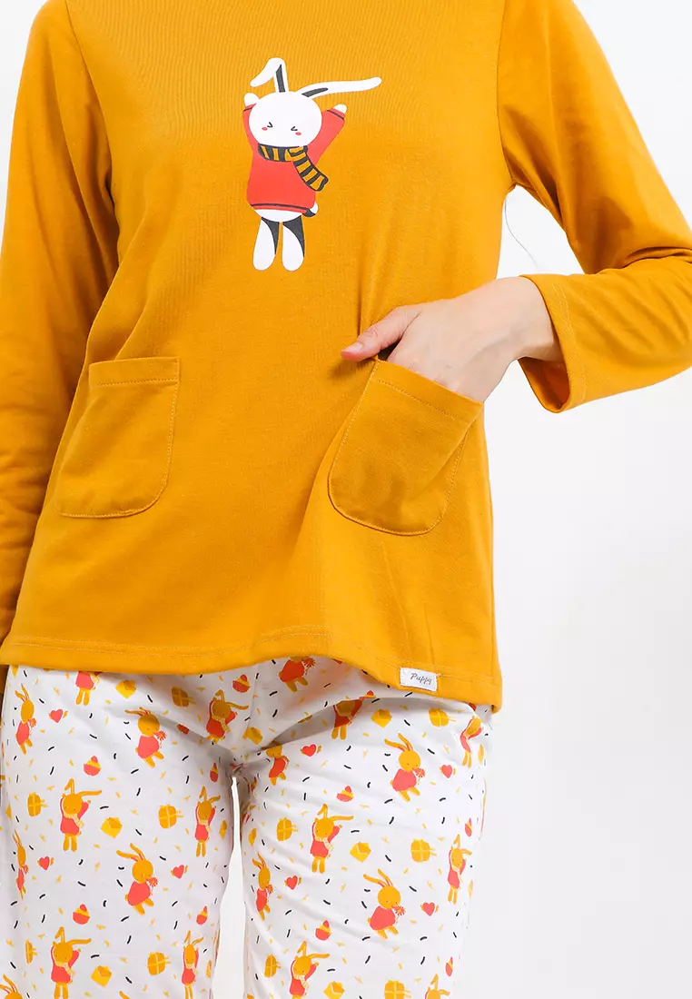 Pyjama Baju Tidur Long Sleeve Long Pants Sleepwear
