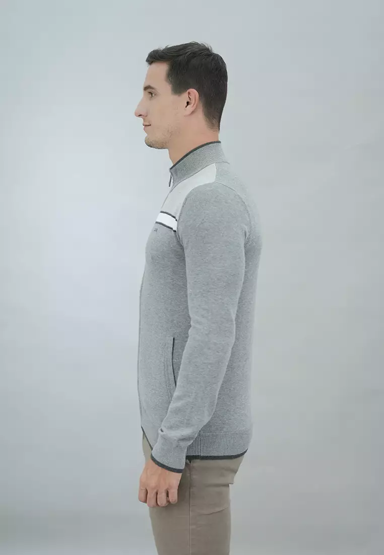 LGS - Sweater Casual Pria Motif Polos Warna Abu-Abu - CST.260.D065.39.C