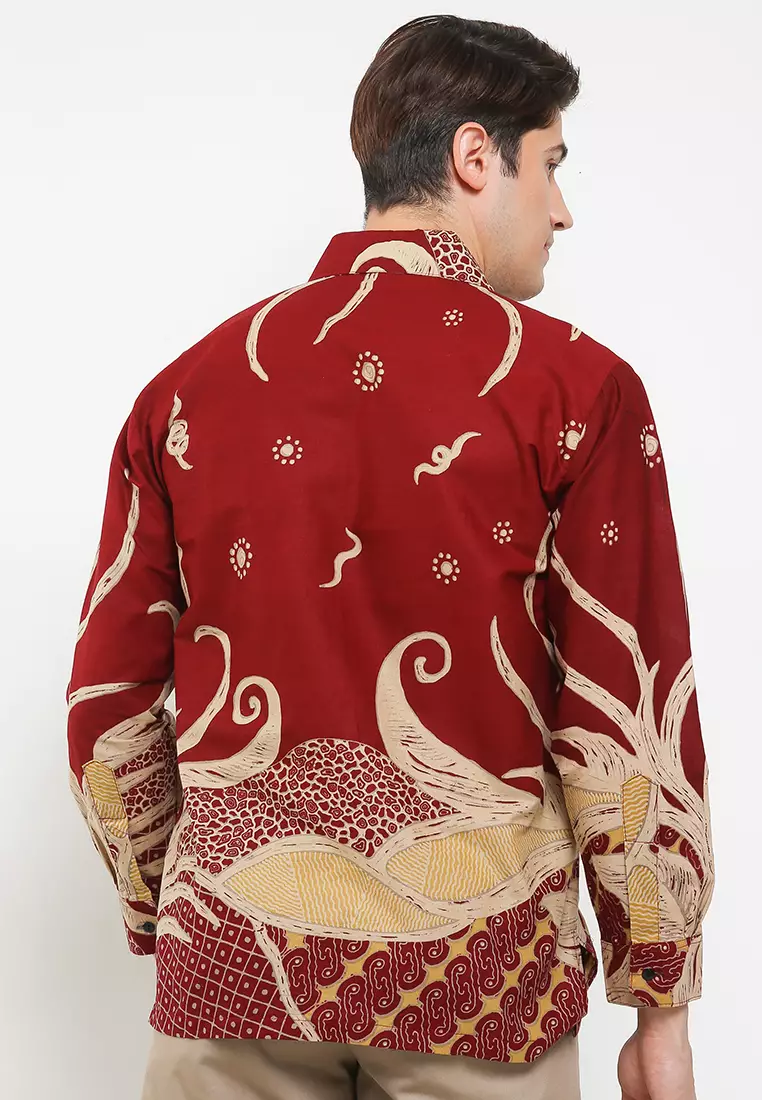 Pineapple Kemeja Batik Premium Pria Casual Modern Lengan Panjang