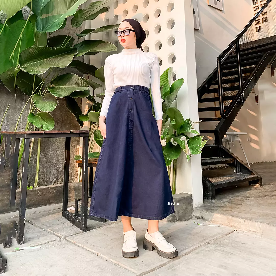 Highwaist Rok Slit Jeans Panjang 997 SEVENTY