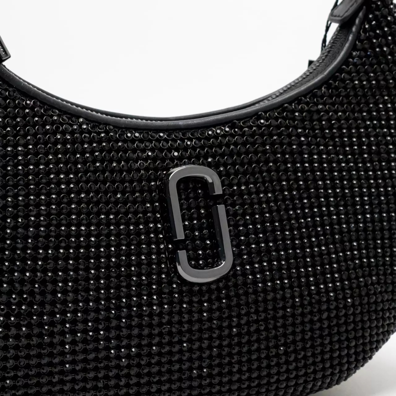 The Rhinestone Small Curve Bag Crystal Black