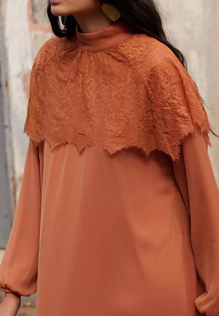 X AI Lace Cape Dress