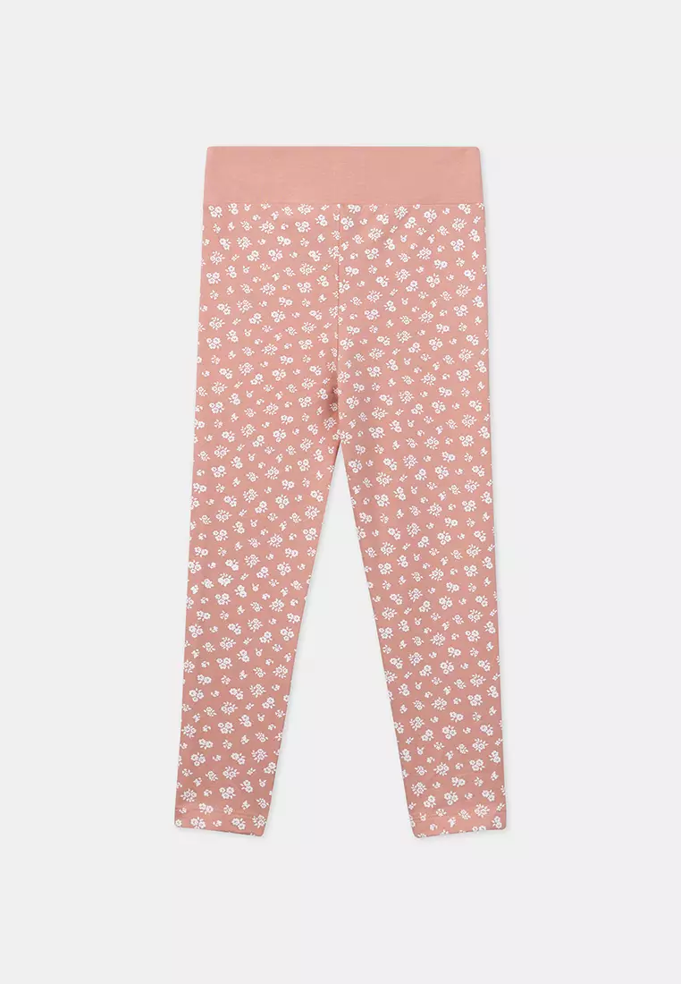 Pink Floral Print Leggings