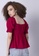 FabAlley red Red Crushed Ruched Neck Tie Top 94387AA55D3B1DGS_2