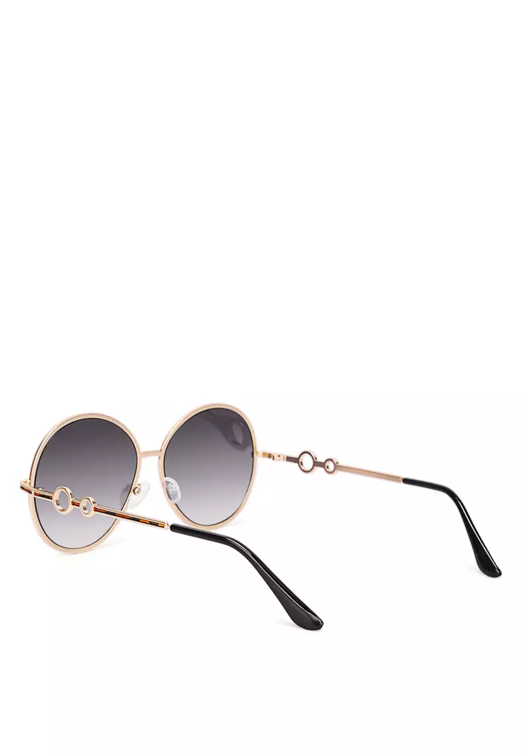 Grey Oversized Full Rim Oval Sunglasses