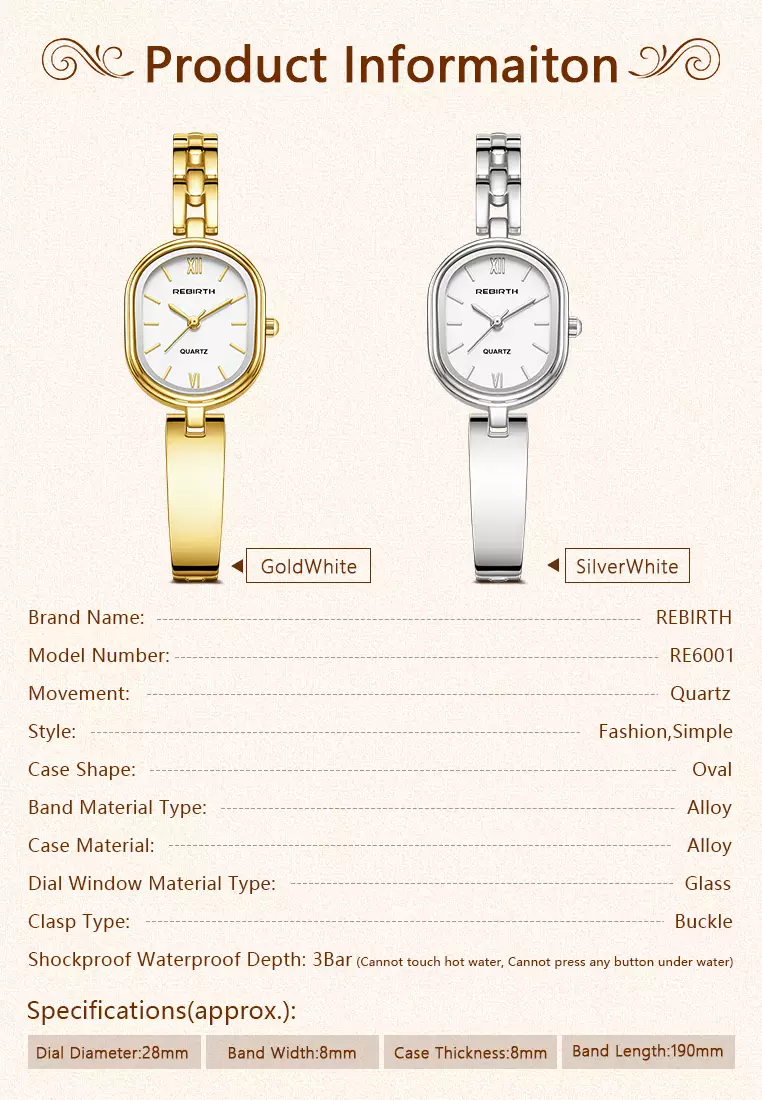 Jam Tangan Wanita Anti Air Korea Kuasar Original Cewek Gelang Tali Jam Tangan Cewek Gold