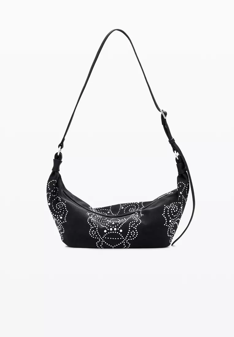 Small faux leather studded bag