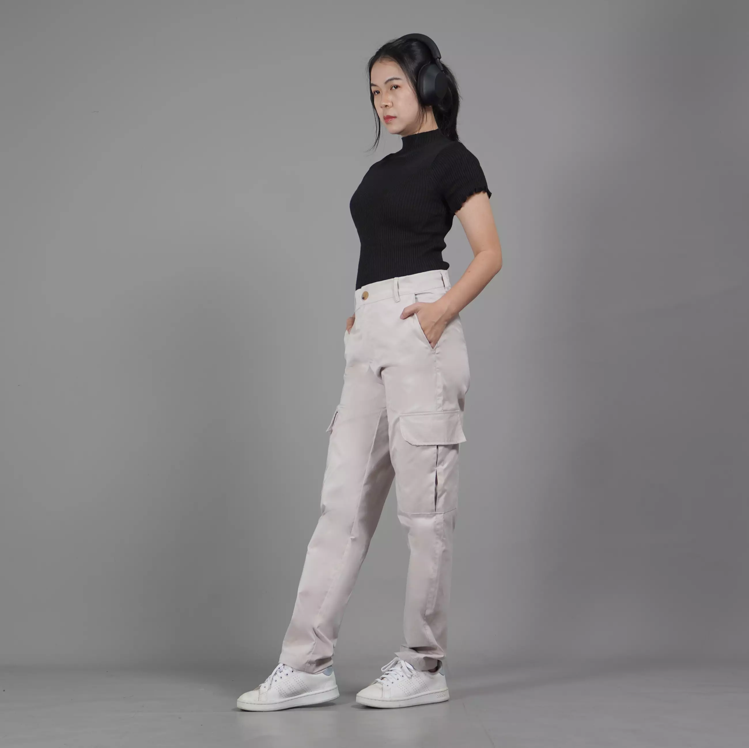  RAYSA Cargo Pants Wanita Celana Panjang Cargo Wanita Celana Wanita Cargo - Krem