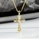 Glamorousky silver 925 Sterling Silver Plated Gold Fashion Simple Pattern Cross Pendant with Necklace 743E9AC7703B8CGS_3