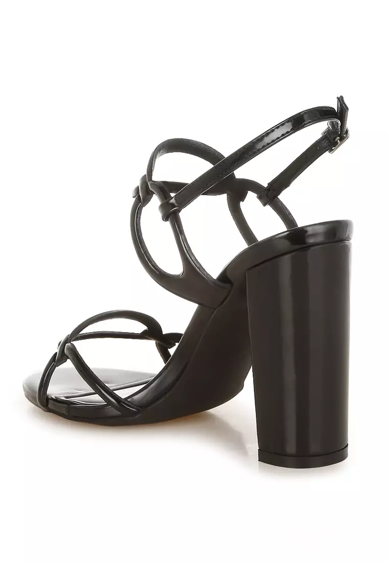 Black Cut Out Chain Sandals