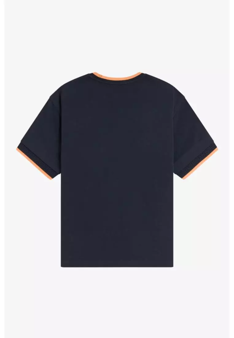 Fred Perry G2191 Tipped Mesh Pique T-Shirt (Navy)