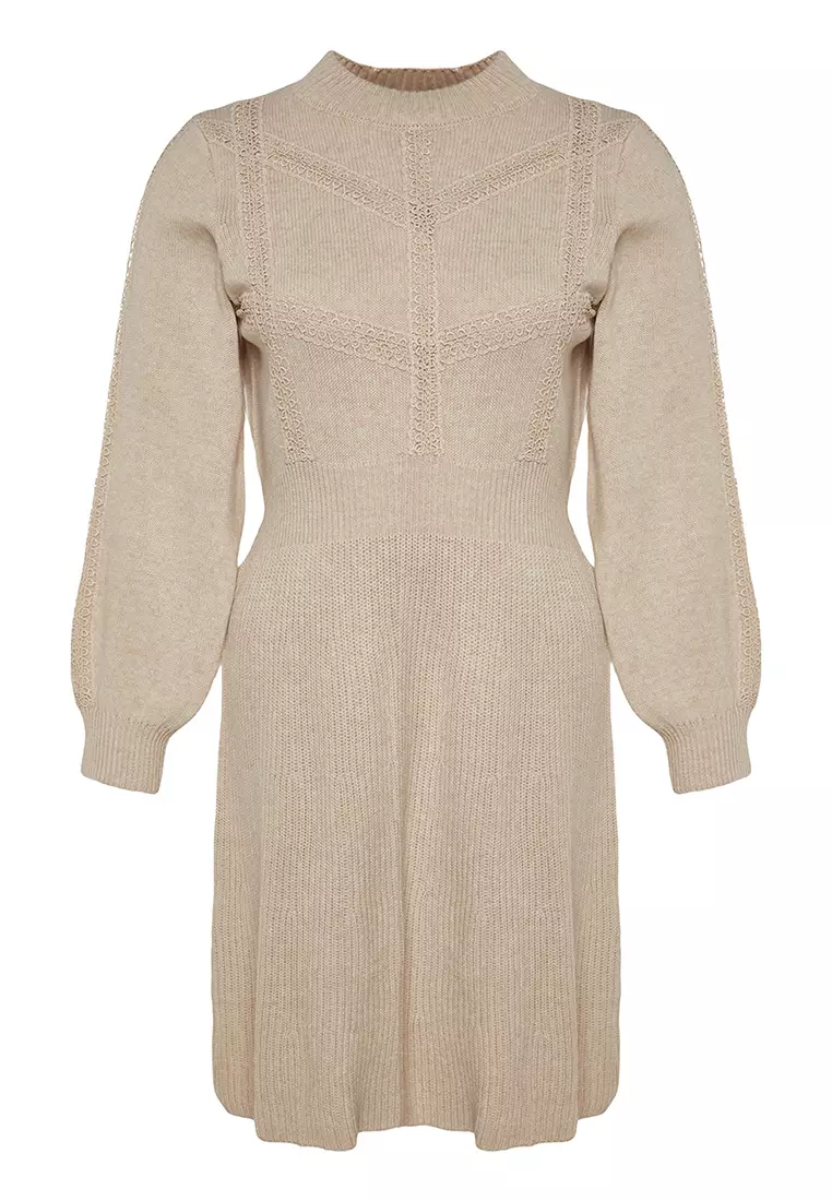 Plus Size Lace Knitted Sweater Dress