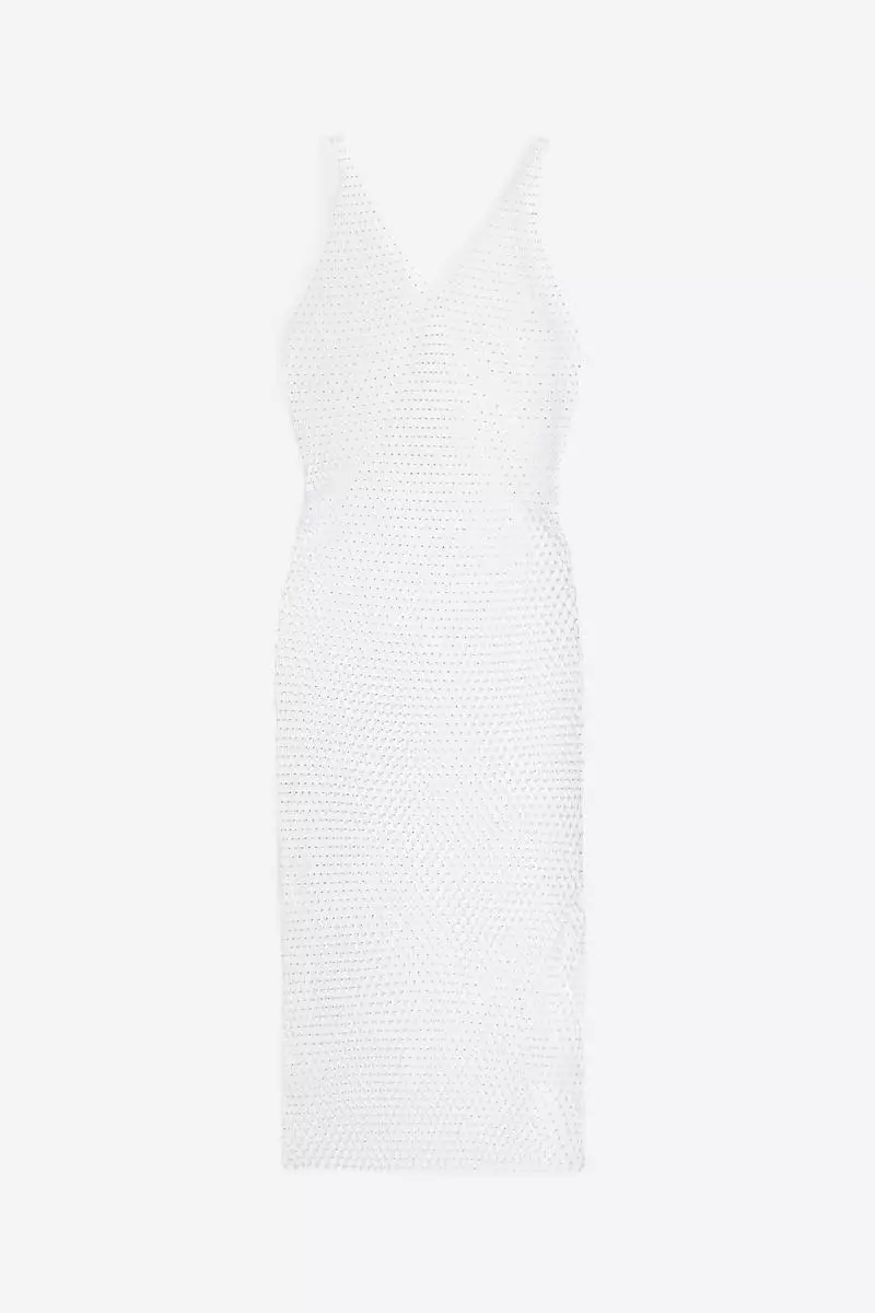 Rhinestone-embellished net dress