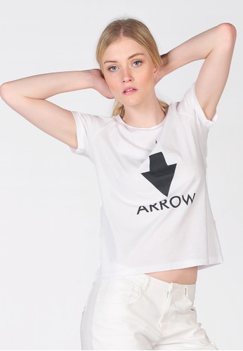 SJO's Graphic Arrow White Women's T-Shirt