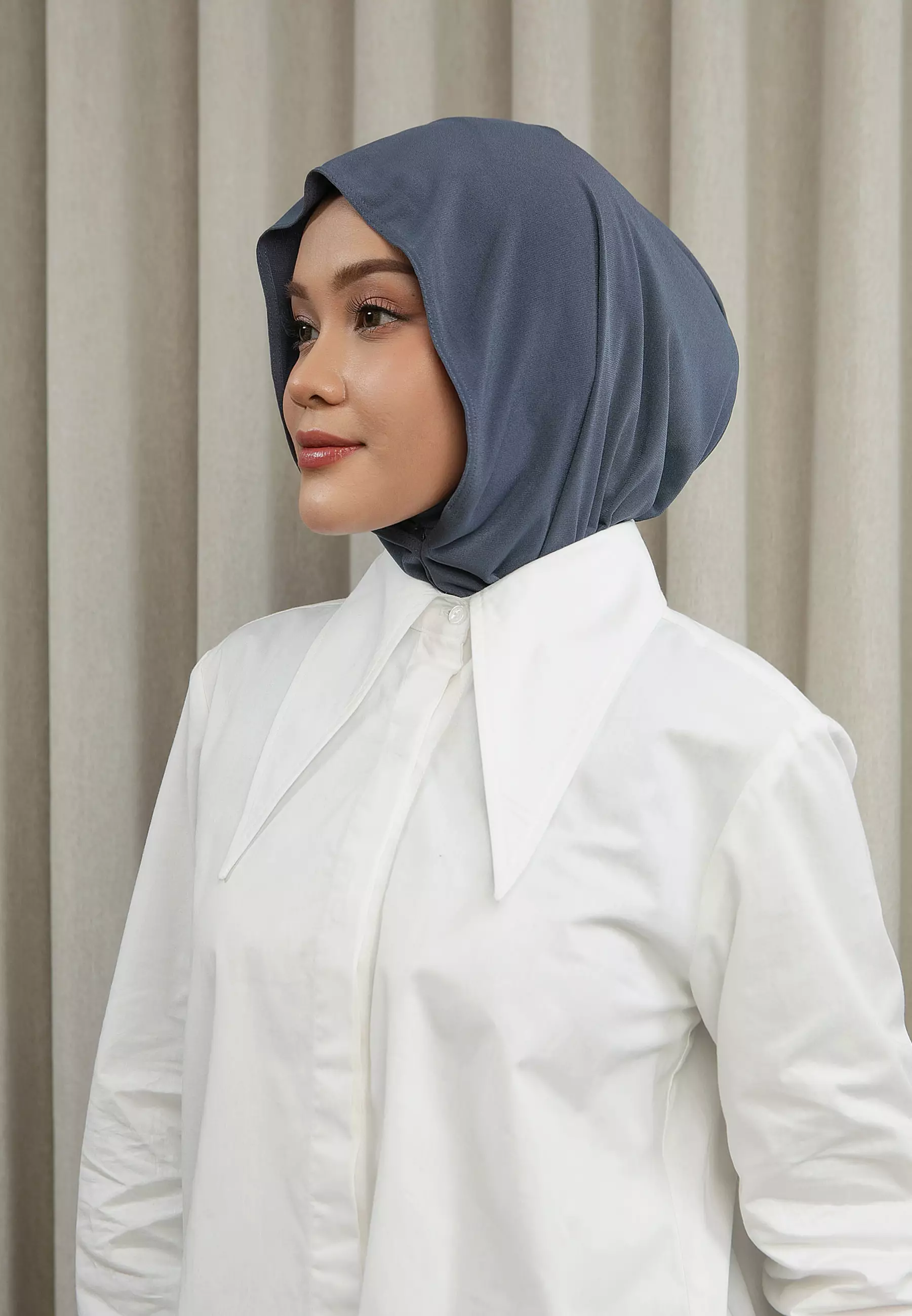 HijabChic x Nabillasyal Linea Wave Stormy Scarf - Hijab Instant Jersey Praktis Tanpa Jarum Pentul Simple Elegan