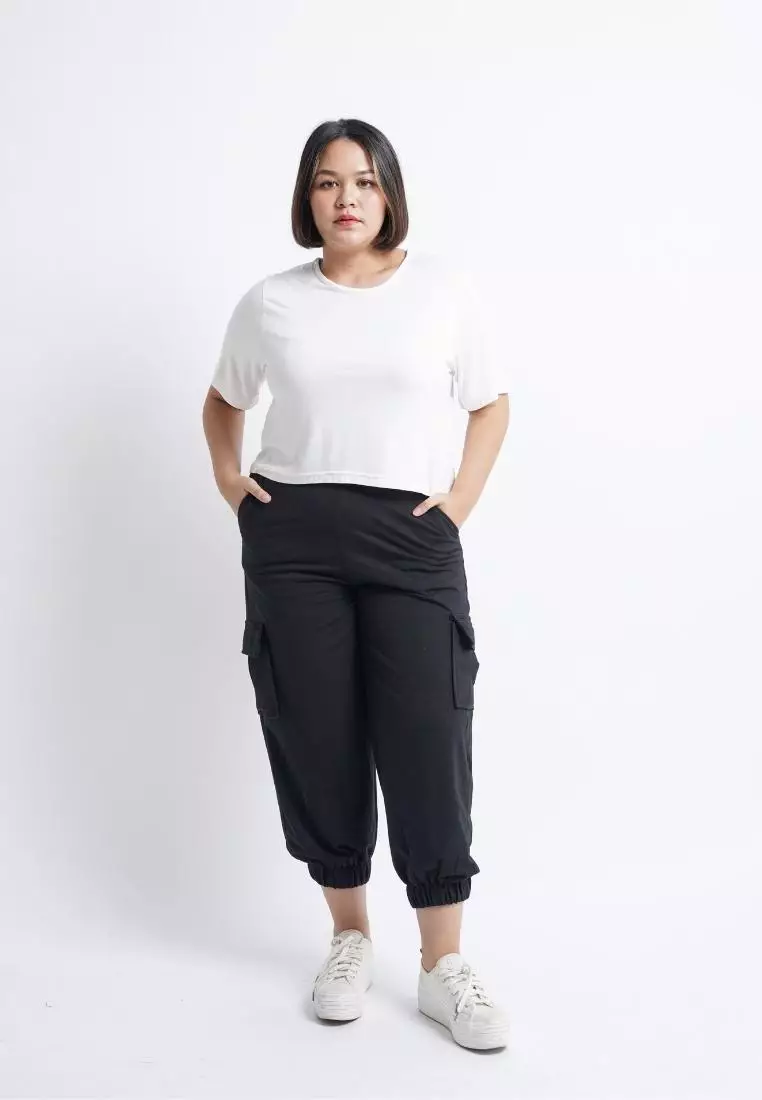 Xtramiles Plus Size Jogger Pants Becca Black