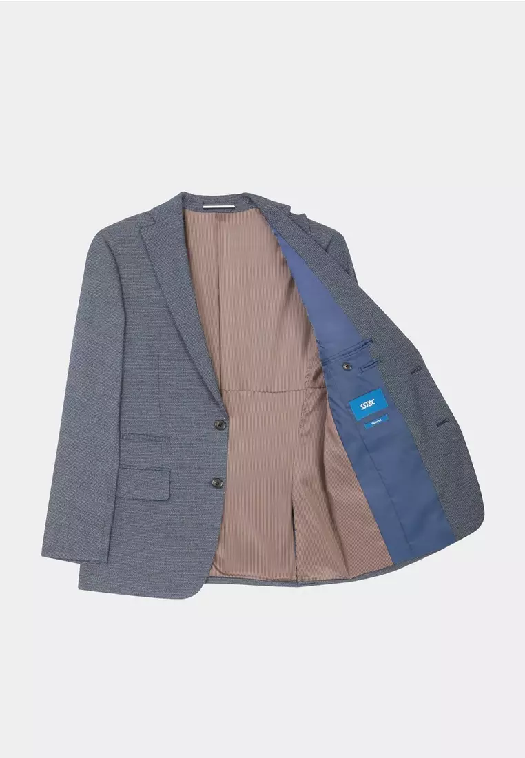 Midnight Blue textured Tailored Suit
