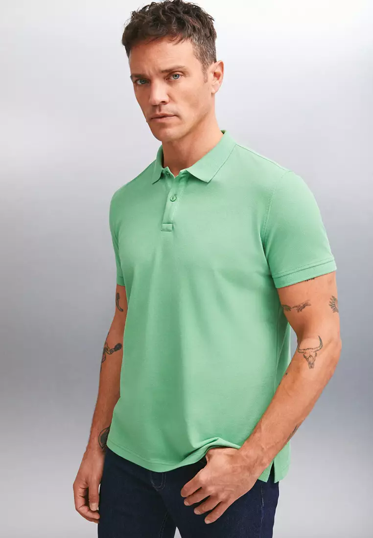 Short Sleeve Regular Fit Polo Collar Shirt