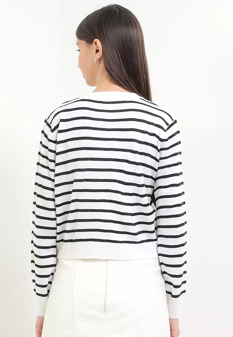 Kora Stripe Crop Cardigan