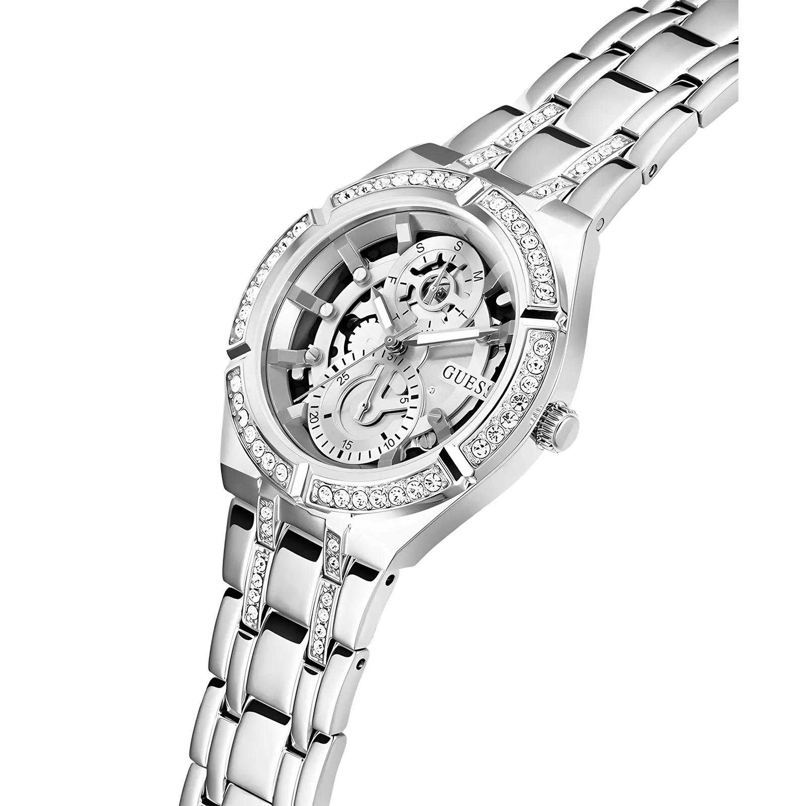 GUESS ALLARA Ladies Silver Tone Multi-function Watch - GW0604L