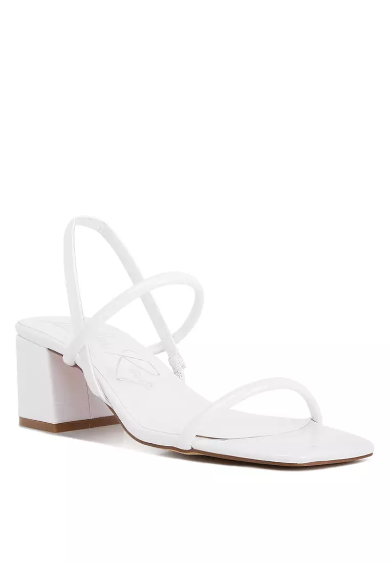 White low block heel on sale sandal