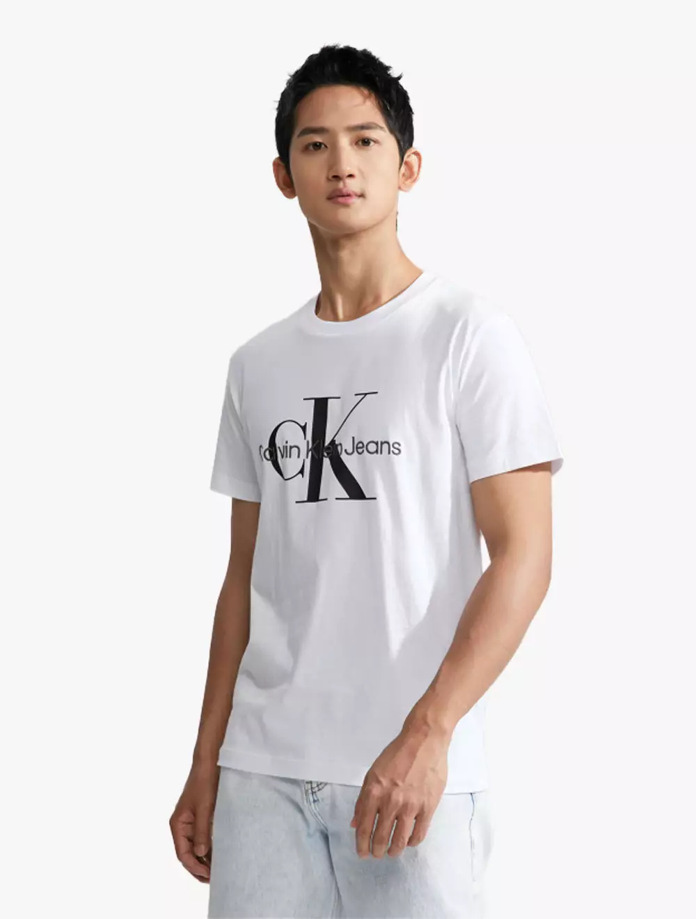 CALVIN KLEIN JEANS - MONOGRAM ORGANIC COTTON TEE - white
