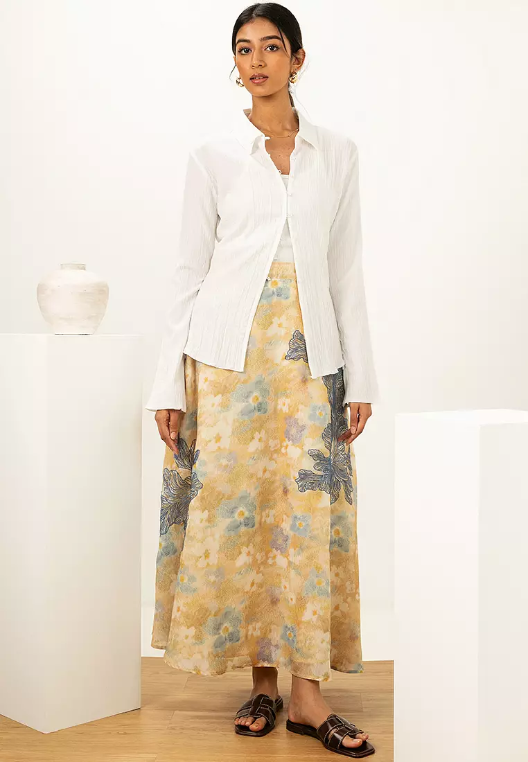 Diana Lace Patch Maxi Skirt