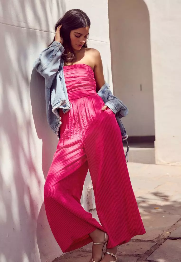 Bandeau Seersucker Jumpsuit