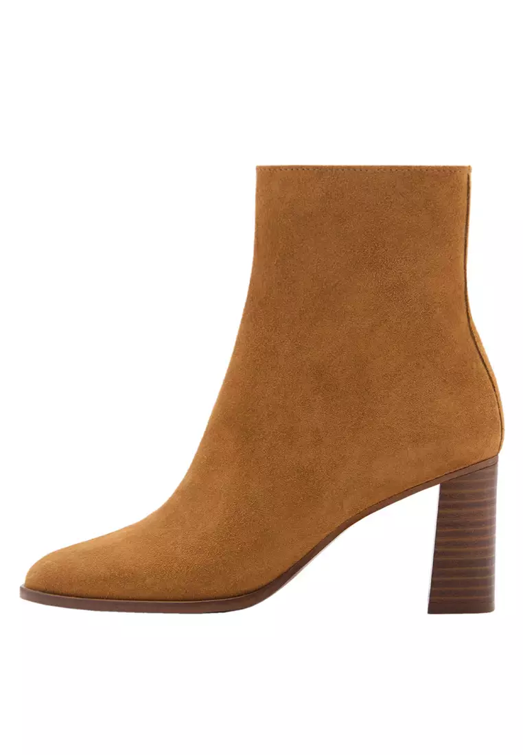 Discount on Mango  shoes - SKU: Heel Suede Ankle Boots