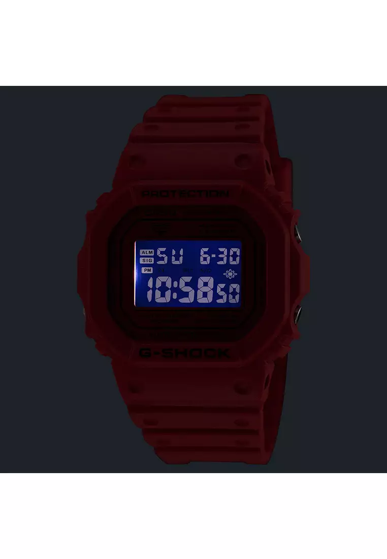 DW-5600RRB-4 Men Digital Watch Red Resin Band