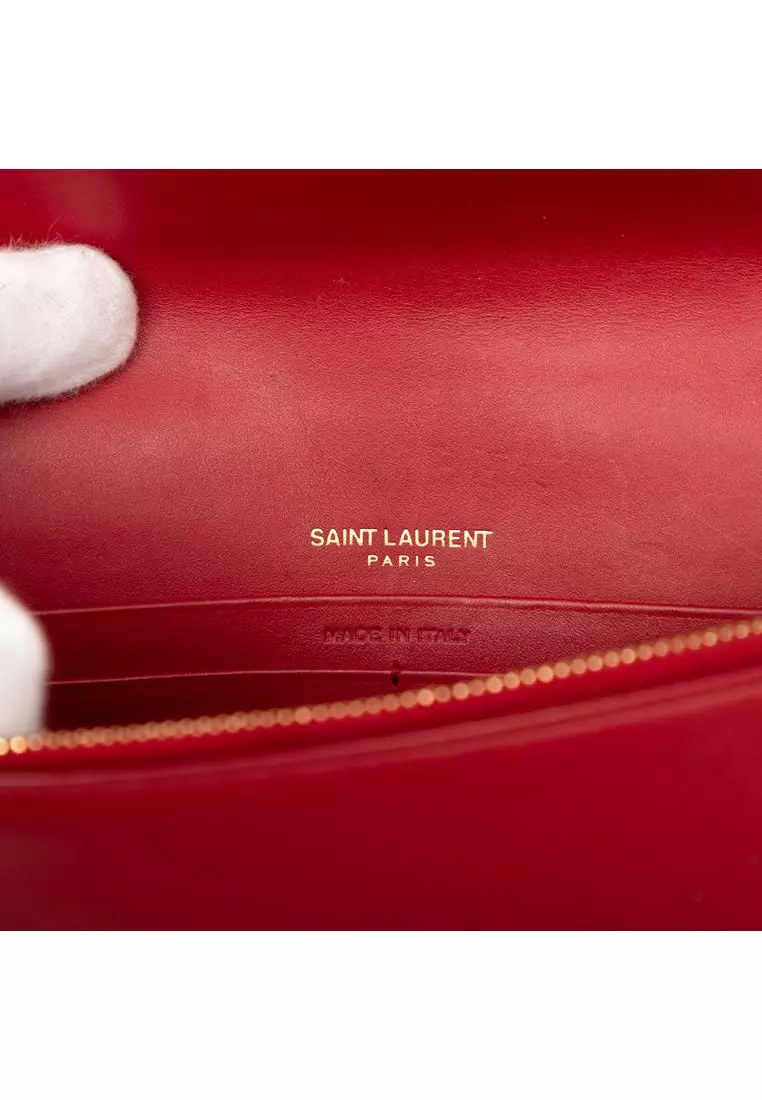 Pre-Loved Saint Laurent Smooth Calfskin Monogram Kate Tassel Wallet On Chain
