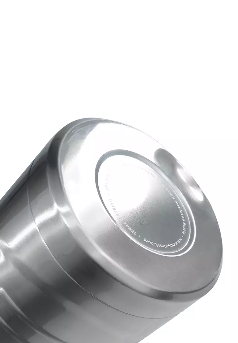 128oz V2 Growler Silver Steel Wide Mouth Water Bottle