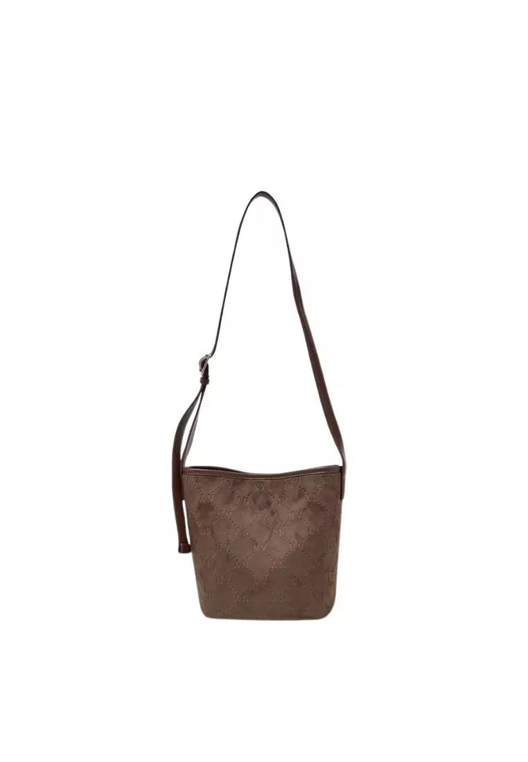 Monogram Suede Bucket Bag - NY Brown
