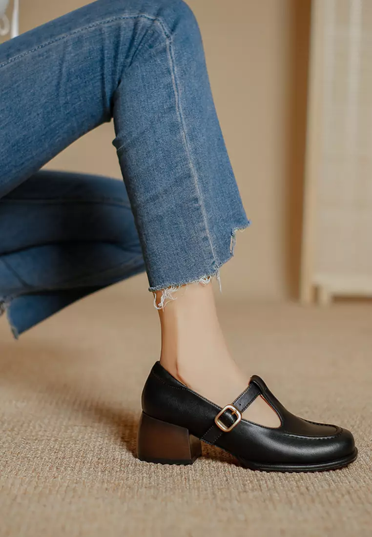 5CM Leather Mary Jane Shoes TE6810-1