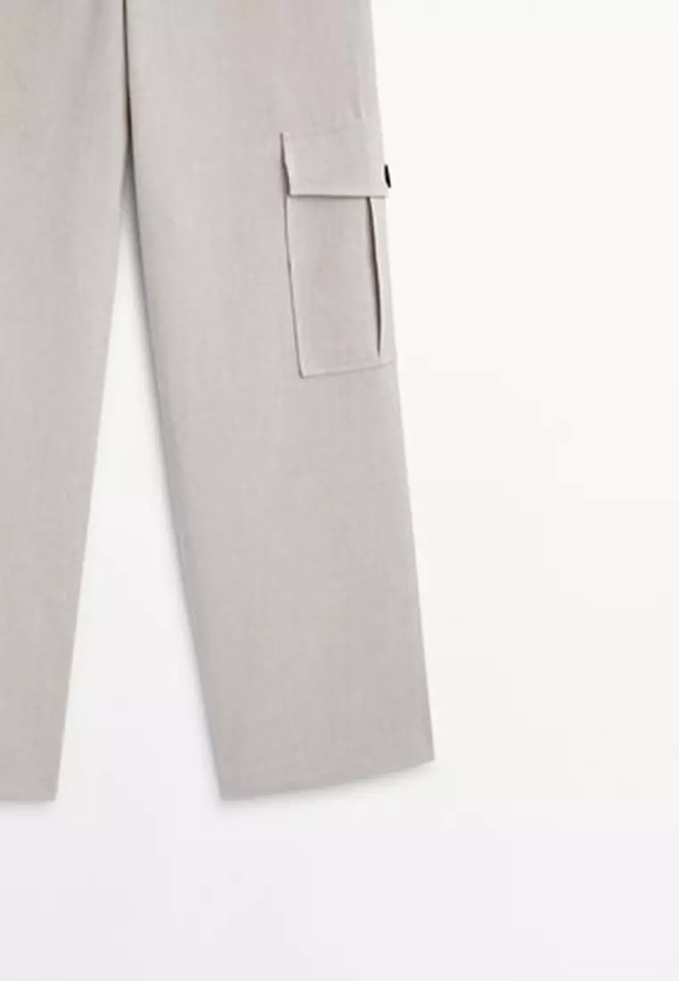 Massimo Dutti Straight-Fit Linen Blend Cargo Trousers 2025 Buy - Main Image