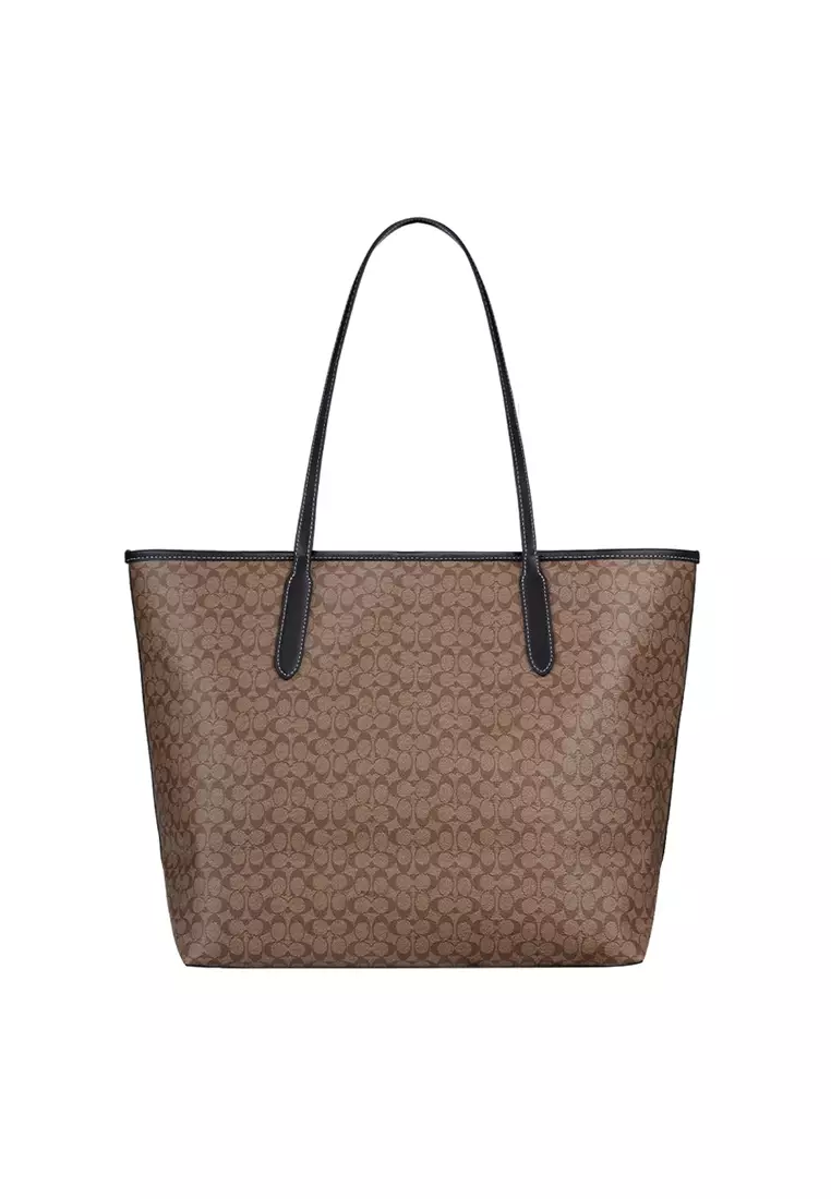 Buy Coach City Tote Bag In Micro Signature Canvas CJ942 2025