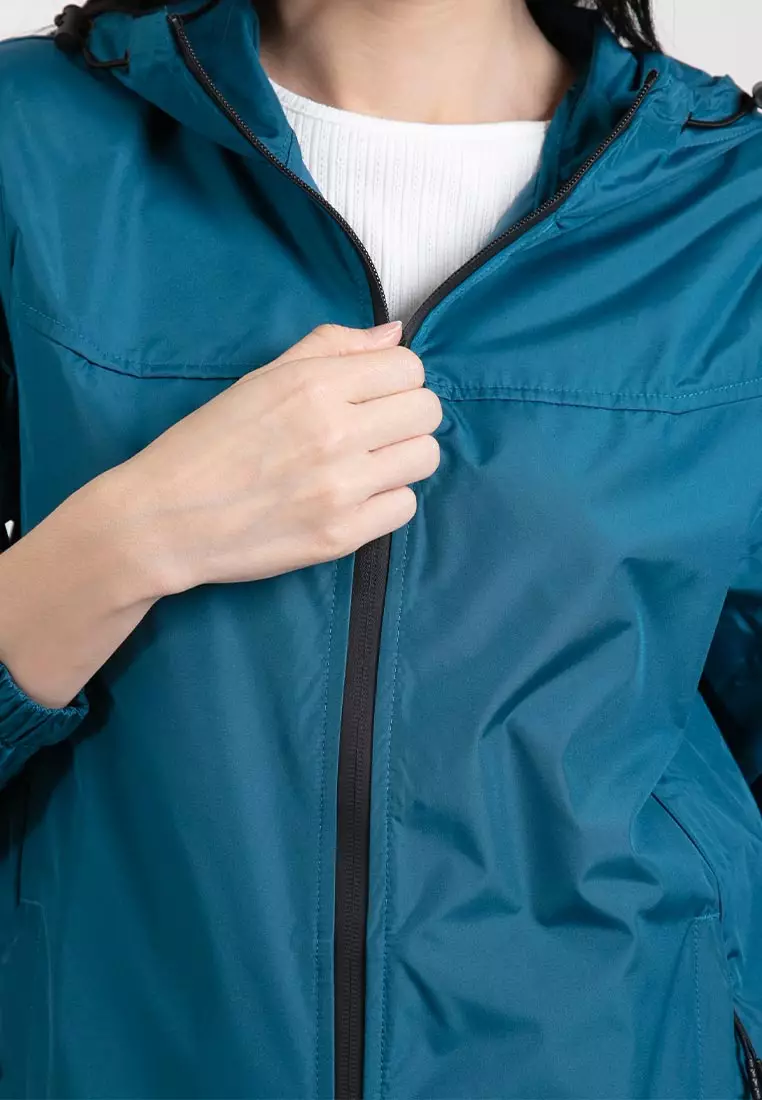Forest Ladies Premium Windbreaker Women Trekking Biker Jacket Jogging Running Hoodie Waterproof Jacket - 830118-46KGreen