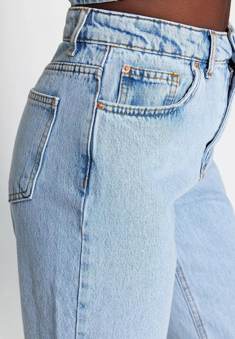 Buy Trendyol High Waist Straight Jeans Online | ZALORA Malaysia