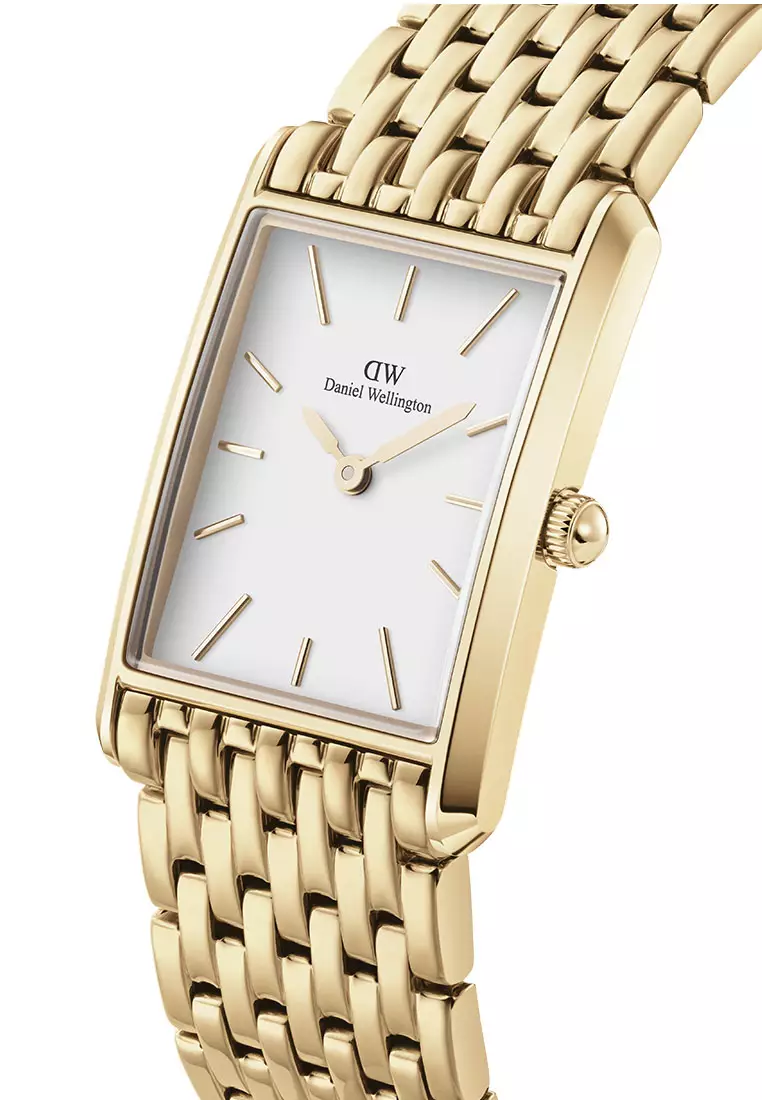 Bound 32x22mm 9-link Gold - WhiteDial - Fashion Watch for women - Stainless Steel Strap Watch - Female Watch - DW Official - Authentic Jam Tangan perempuan