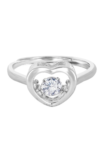 Buy Elfi Elfi 925 Sterling Silver Engagement Wedding Dancing Stone Fashion Ladies Ring P62 Online Zalora Malaysia