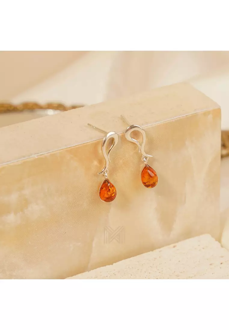 Baltic Amber Infinity Earrings