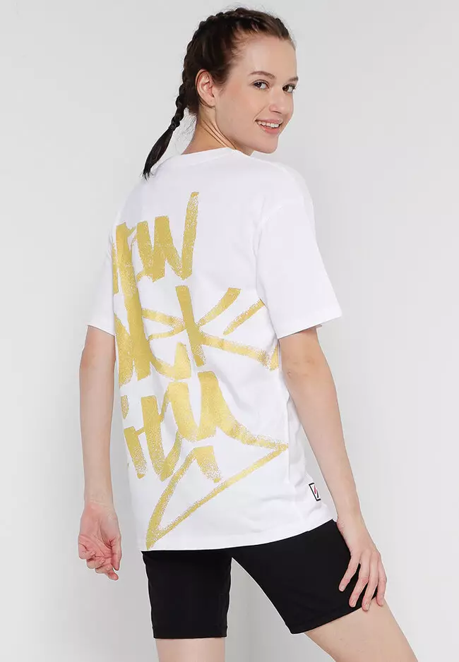 White and gold 2024 nike shirt womens