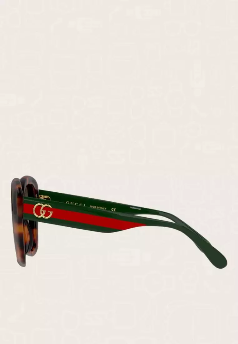 Gucci Red Green Ladies Sunglasses