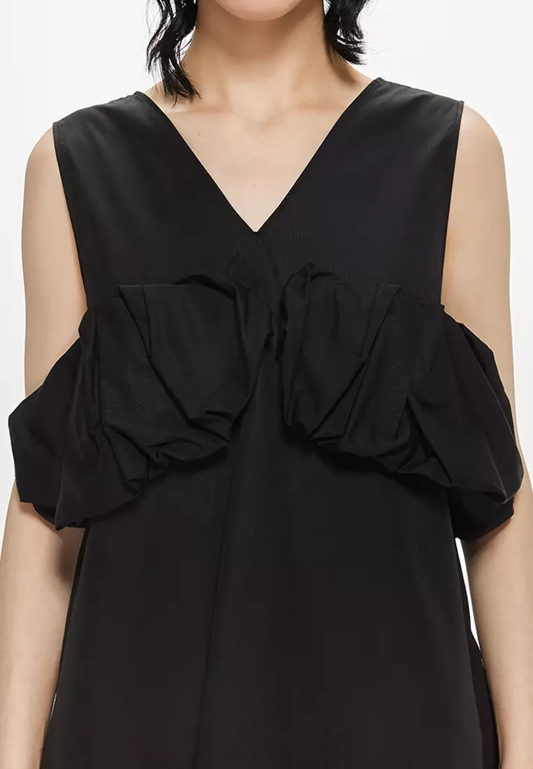 Poplin A-Line Elegant Sleeveless Dress