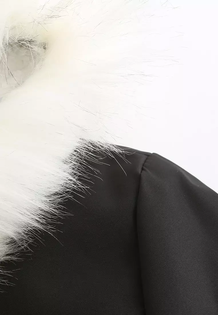 Detachable Faux Fur Collar Hooded Coat AD82031