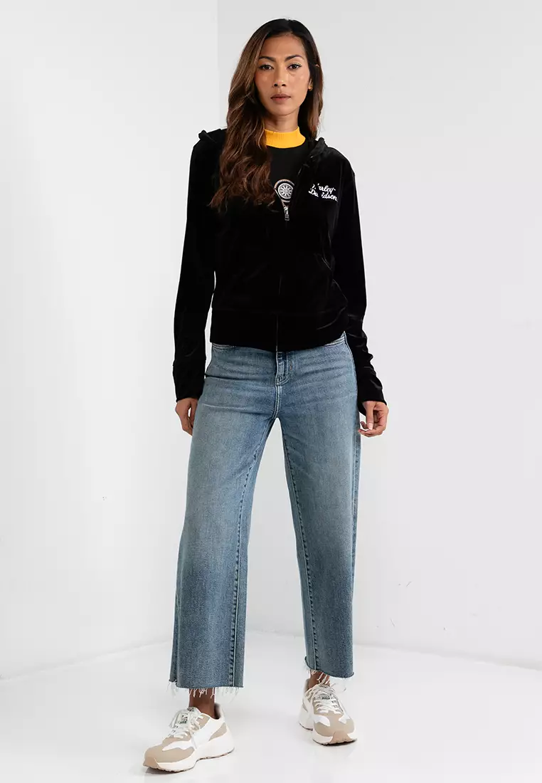 Harley-Davidson Rocket Queen Velour Zip-Up Hoodie