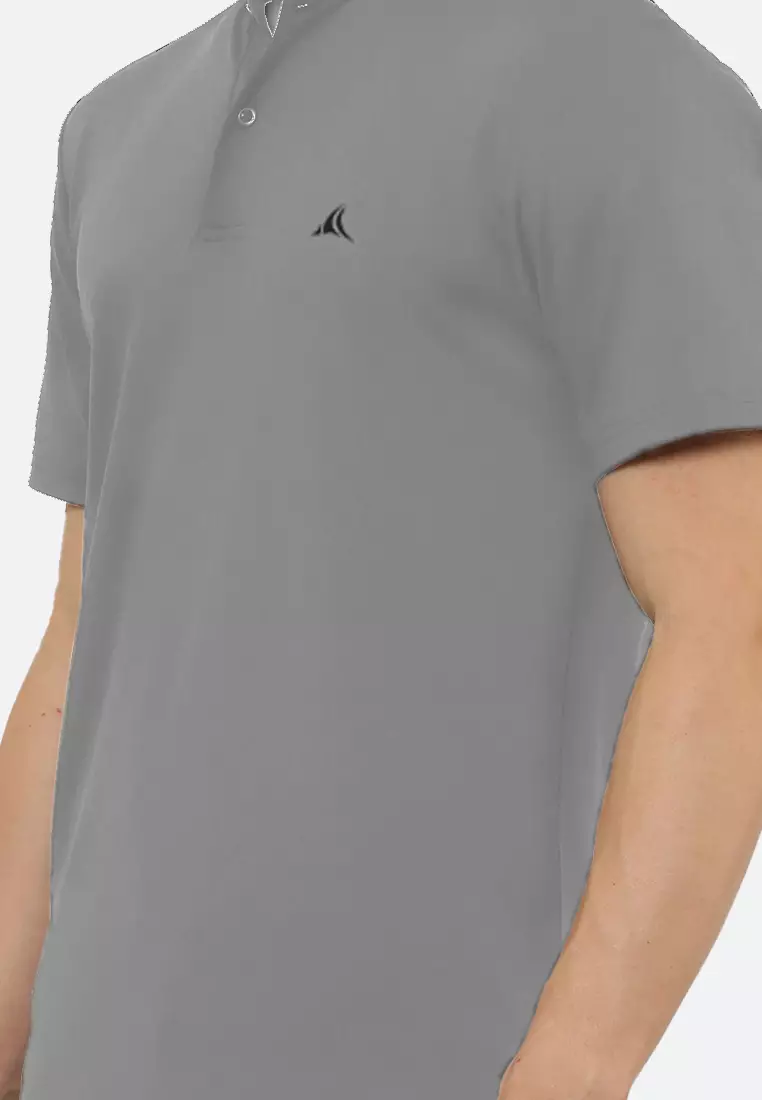 Grey Luxe Men's Athleisure Chinese Collar Designer Tee